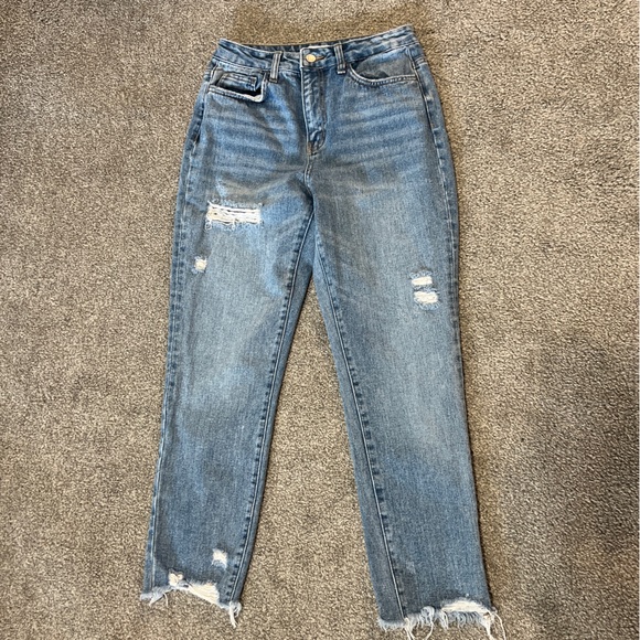 Vervet jeans womens 25 blue light wash denim distressed relaxed boyfriend - Picture 2 of 15